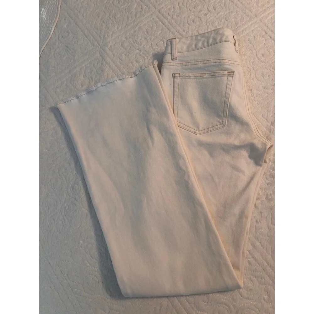 Theory Women's White Wide Leg Boot-Cut Jeans